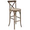 Merrick Lane Coquette Wooden Modern Farmhouse Cross Back Bar Stool with Cushion